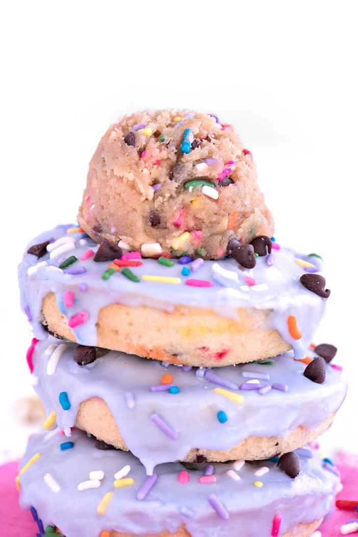 Confetti Cookie Dough Doughnuts | Sprinkles For Breakfast
