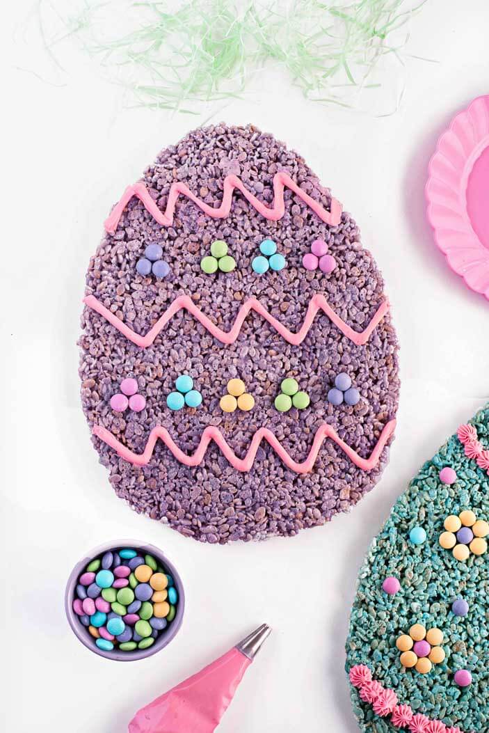 Giant Easter Egg Rice Krispy Treats | Sprinkles For Breakfast