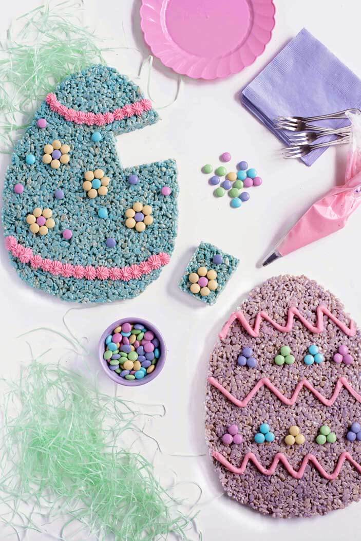 Giant Easter Egg Rice Krispy Treats | Sprinkles For Breakfast