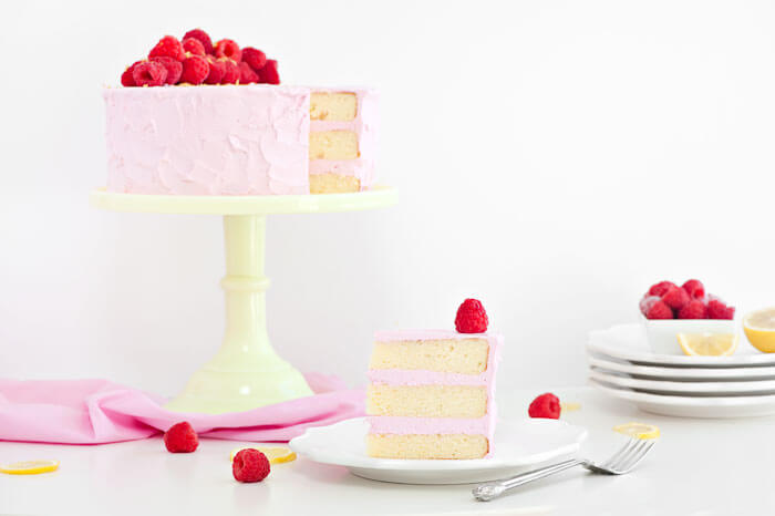Full Lemon Cake Recipe with Raspberry Meringue