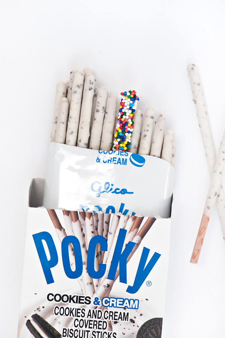 DIY Confetti Pocky Cake