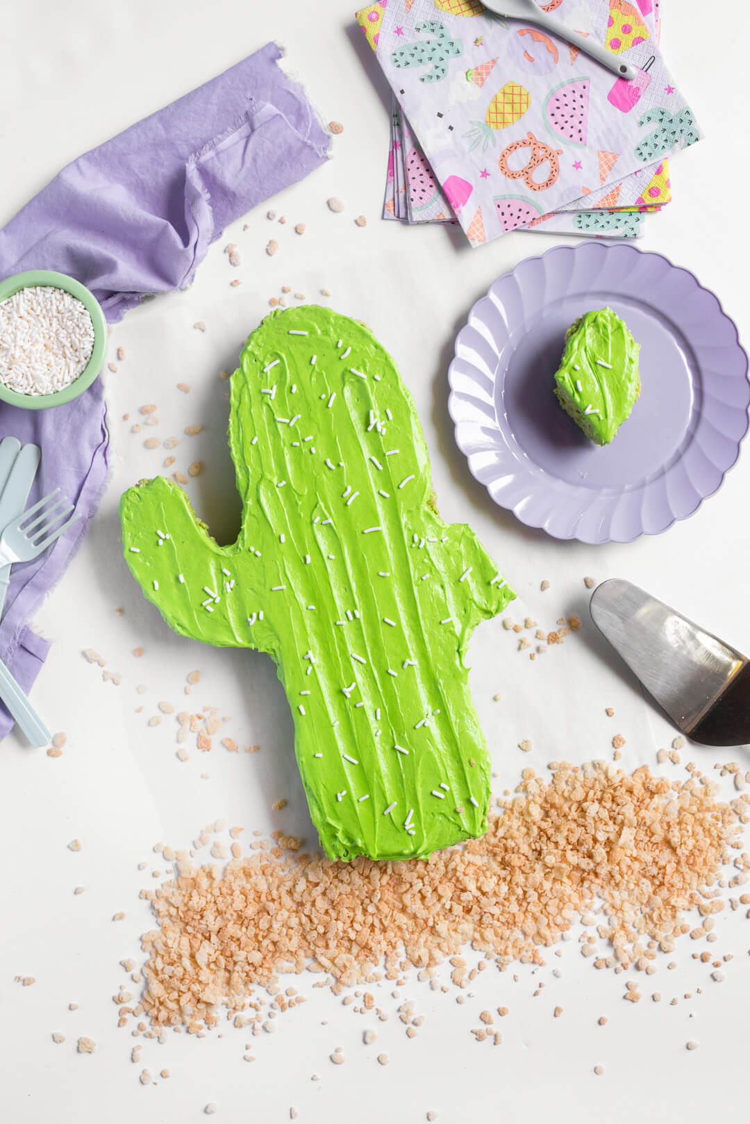 Cactus Rice Krispy Treat Cake