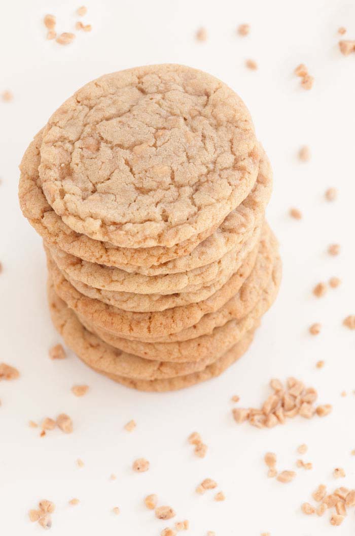 Soft and Chewy Cookies with Toffee and Vanilla